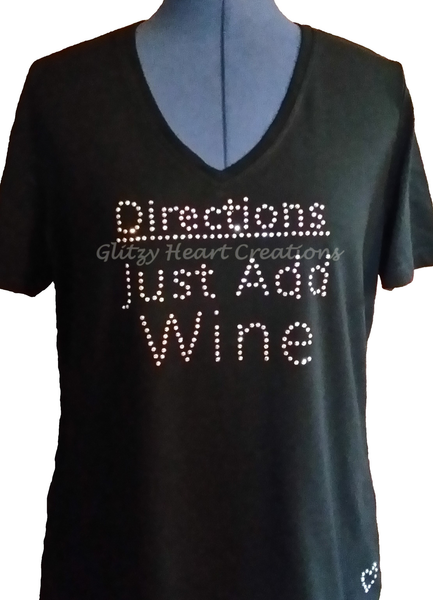 Directions Just Add Wine Rhinestone Design