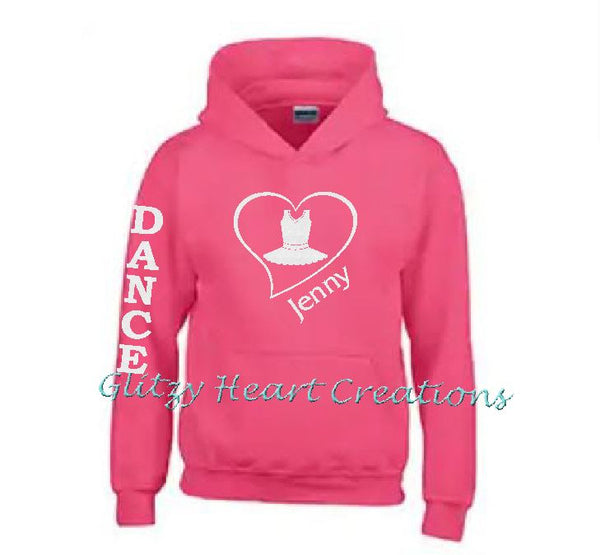 Dance Hoodie with Dance Costume in Heart Design - Personalized