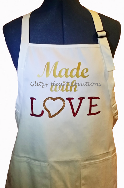 Apron - Made with Love Design on White Apron