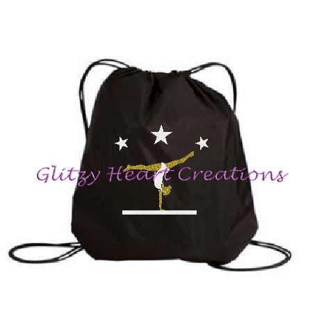Gymnastics Balance Beam Design on a Cinch Bag