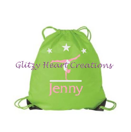 Personalized Gymnastics Balance Beam Design Cinch Bag