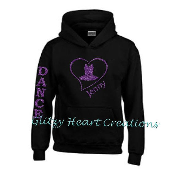 Dance Hoodie with Dance Costume in Heart Design - Personalized