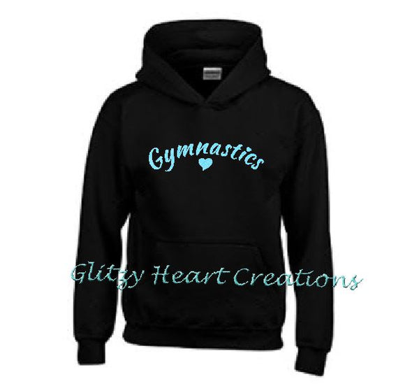 Gymnastics Hoodie with Gymnastics and Heart Design