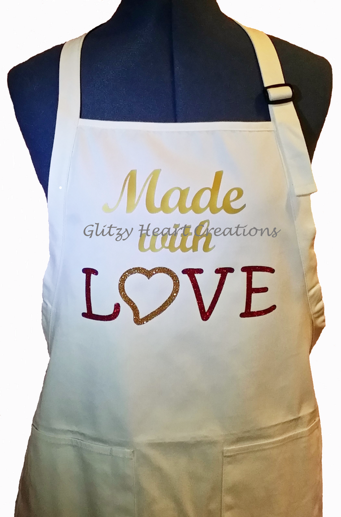 Apron - Made with Love Design on White Apron