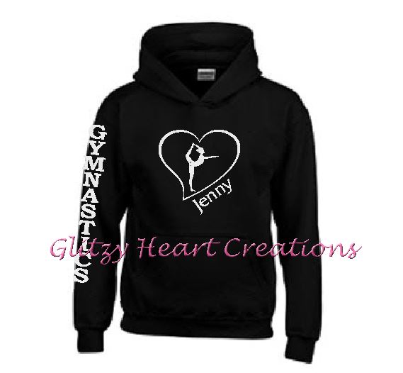 Gymnastics Hoodie with Ring Balance in Heart Design - Personalized
