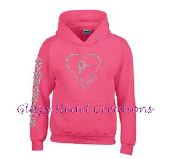 Gymnastics Hoodie with Ring Balance in Heart Design - Personalized