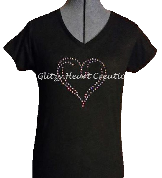 Swirly Heart Rhinestone T-Shirt